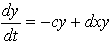 dy/dt = -cy + dxy